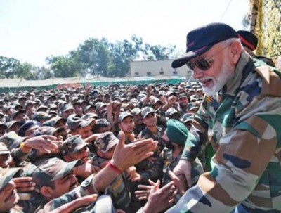Narendra Modi celebrates Diwali with Army personnel in Rajouri 