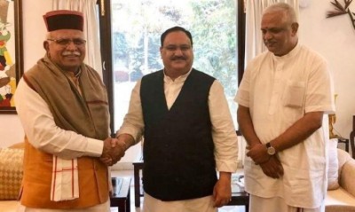 ML Khattar in Delhi, BJP likely to form Haryana government