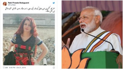 Pakistani singer Rabi Pirzada threatens Modi with suicide bomber gear on Twitter 