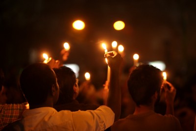 1971 Liberation War:  Bangladesh Muktijoddha Mancha demonstrates against genocide in Dhaka