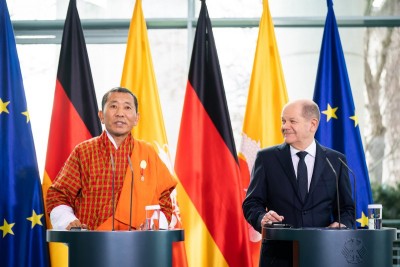 Bhutan PM  Lotay Tshering discusses issues related to green and renewable energy sector as he meets German Chancellor Olaf Scholz