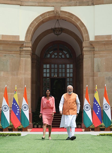 In Images: PM Modi hosts Venezuela's Acting President Delcy Rodriguez in New Delhi