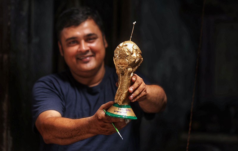 In Images: Kolkata's wax wizard brings FIFA World Cup trophy to life