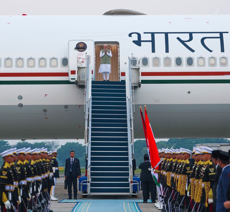 In Images: PM Modi arrives in Indonesia, receives warm welcome by Indian diaspora