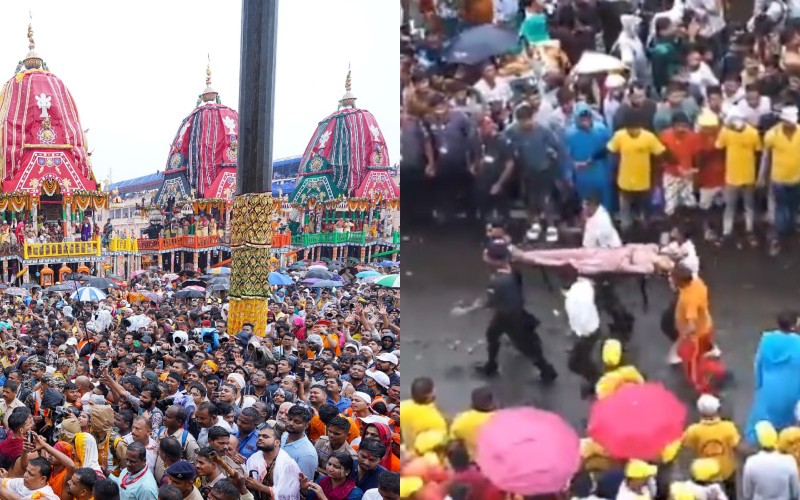 One devotee died while around 100 others were injured during Puri Rath Yatra crowd chaos.