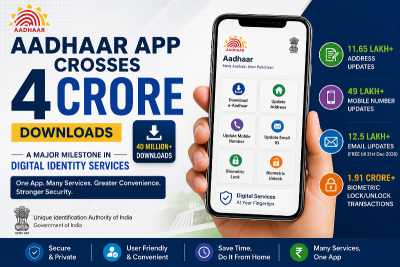 Big milestone! Aadhaar app crosses 4 crore downloads, millions embrace digital identity