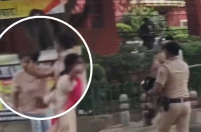 Delhi cop seen slapping woman protester removed from Jantar Mantar after viral outrage