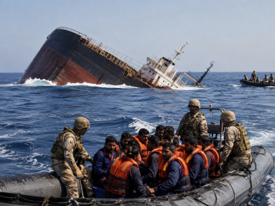 13 Indians rescued after cargo ship sinks in Red Sea following explosive boat attack