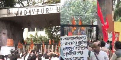 Jadavpur erupts again: ABVP-SFI clash, police barricades shattered as fresh tension grips area