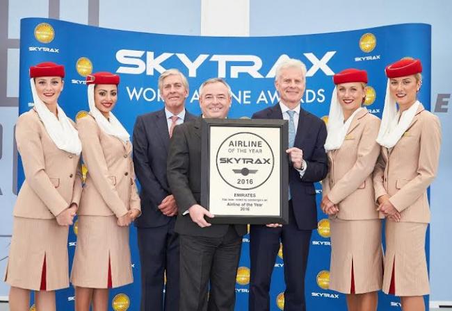 Emirates named Worldâ€™s Best Airline at Skytrax World Airline Awards 2016