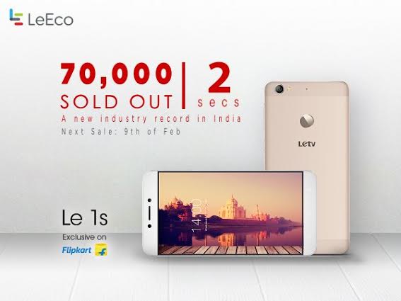 LeEcoâ€™s Superphone Le 1s ranks top 1 online sales in India