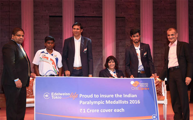 Edelweiss Tokio Life Insurance insures Indian Paralympic Medallists with Rs. 1 Crore life cover