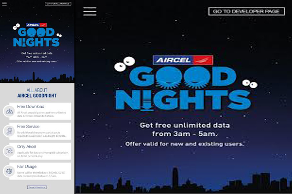 Aircel offers free internet usage for all customers with â€˜Aircel Goodnightsâ€™