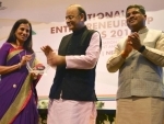 Chanda Kochhar receives award from Arun Jaitley, Dharmendra Pradhan