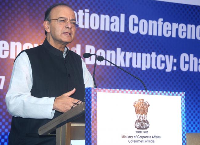 FM Arun Jaitley inaugurates the National Conference on Insolvency and Bankruptcy :Changing Paragdigm in Mumbai 