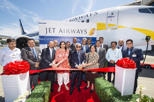 Jet Airways receives first 737 MAX airplane from Boeing