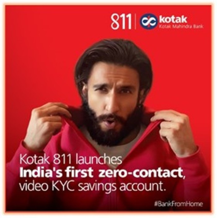 Ranveer Singh spearheads Kotak 811 Campaign on Zero-Contact