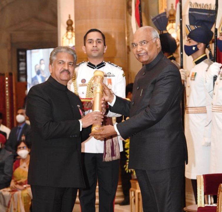 Anand Mahindra presented with 2020 Padma Bhushan Award at Rashtrapati Bhavan