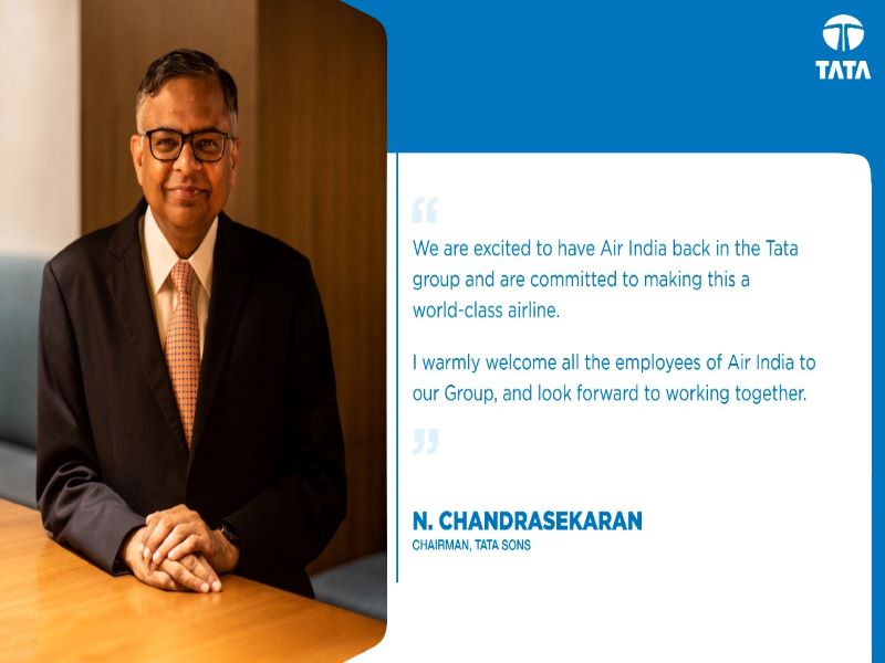 'Golden age of Air India lies ahead': Tata Sons Chairman N Chandrasekharan's letter welcoming 'Air India family'