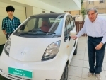 Ratan Tata takes delivery custom-made electric Nano built by Electra EV