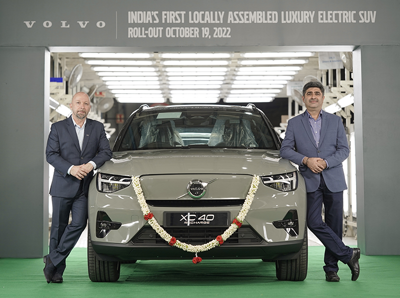 Volvo XC40 Recharge: India’s first locally assembled luxury electric SUV car rolls out