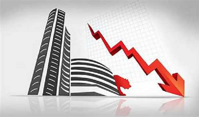 Sensex down by over 200 points