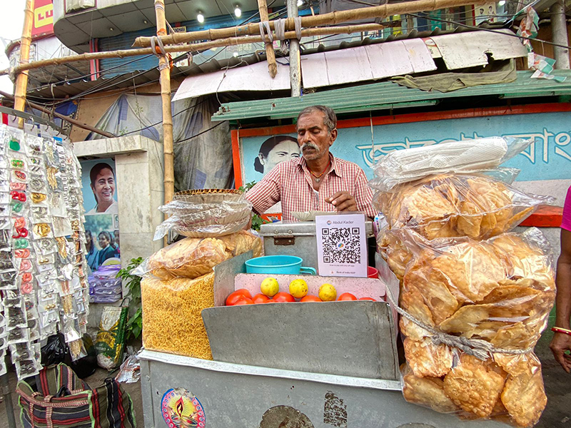 Sukhdev, a Papri Chat (a popular street food sold in countries like India and Bangladesh) seller in South Kolkata