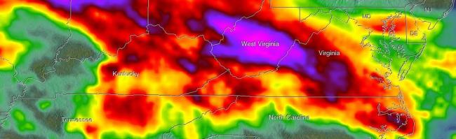 NASA's IMERG measures deadly West Virginia flooding rainfall