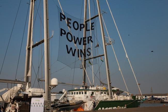 Greenpeace ship Rainbow Warrior arrives in Mumbai showcasing solutions to combat climate change