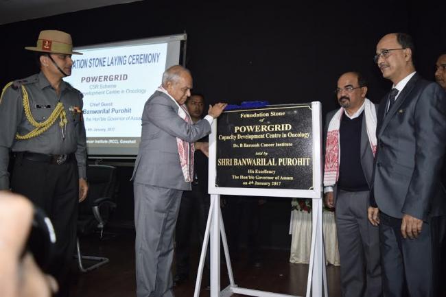 Assam governor lays foundation of Powergrid Capacity Development Centre in Oncology at Dr. B.Barooah Cancer Institute