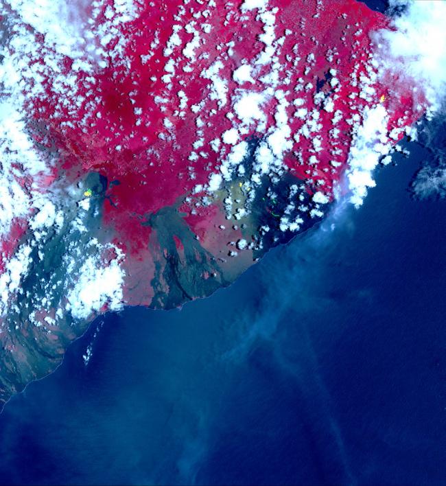 NASA Satellite images show fissures from Hawaii Volcano
