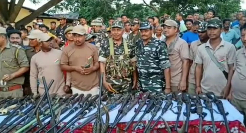 Assam: 57 poachers surrender along with arms in Kokrajhar
