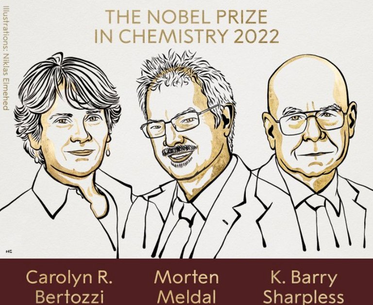 Three scientists receive Nobel Prize in chemistry for development of 'click, bioorthogonal chemistry'