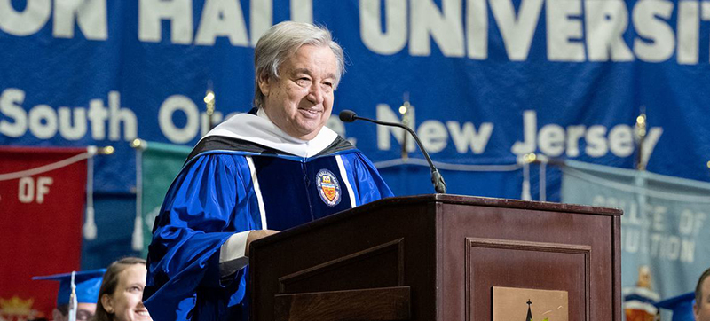 ‘Don’t work for climate wreckers’ UN chief tells graduates, in push to a renewable energy future