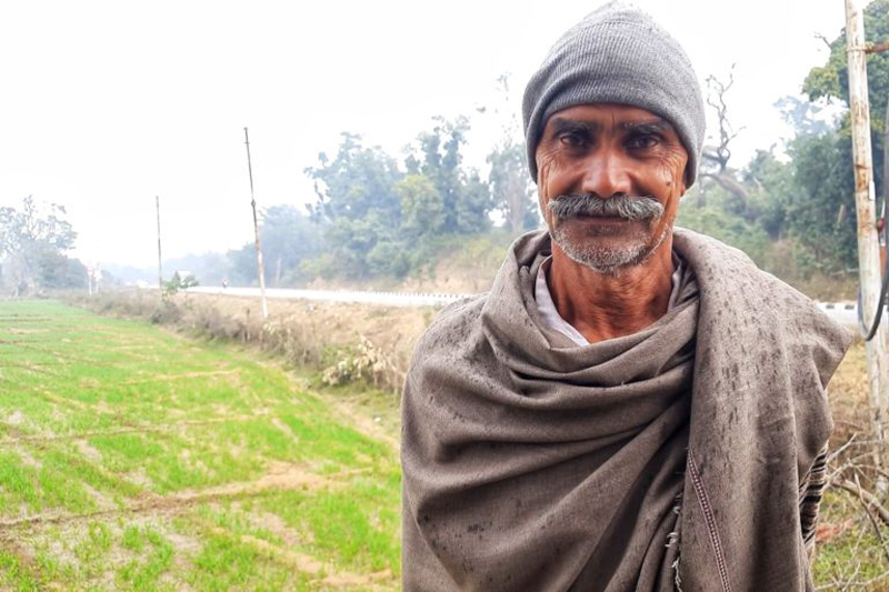  Shankar Singh, a farmer from Sajjanpur Pili village in the Shyampur range. Photo by Varsha Singh.