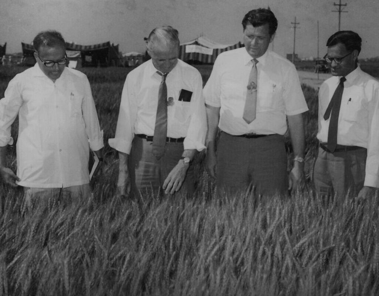 M.S. Swaminathan with Dr. Norman Borlaug. Photo by MSSRF/Flickr.
