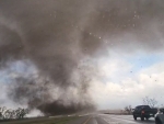 Truck gets caught in tornado on US highway; Video goes viral