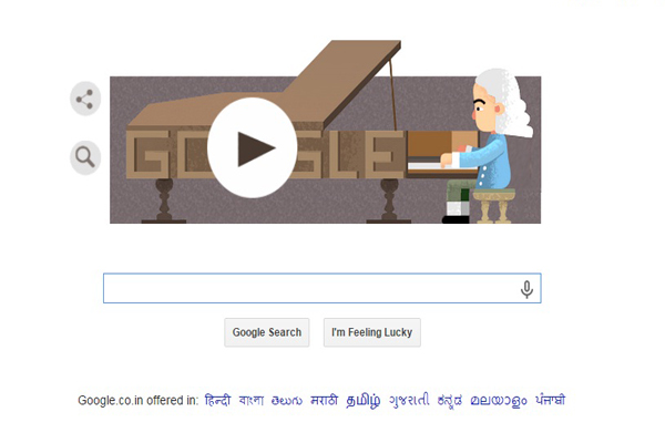 Google marks 360th birthday of Bartolomeo Cristofori with a musical doodle