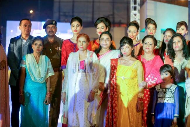 Acid-attack survivors walk ramp for fashion designer Umair Zafar in Lucknow