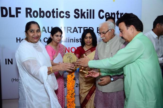 Haryana Chief Minister inaugurates seven DLF Robotics Skill centres