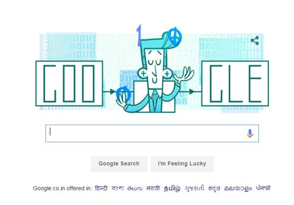 Google doodles on Claude Elwood Shannon's 100th birthday