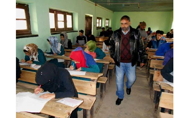 Kashmir: Students appear for annual board examinations