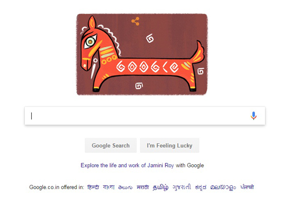 Google doodles on Jamini Roy's birth anniversary