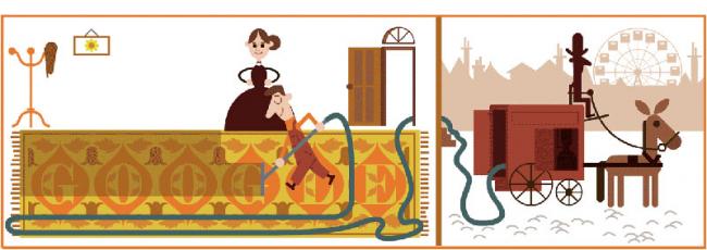 Google designs its hompage with doodle to mark Hubert Cecil Booth's birth anniversary