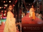 Tollywood actress Mimi Chakraborty walks down the longest ramp in India