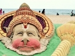 Sudarshan Pattnaik creates special sand art to wish people on Hanuman Jayanti