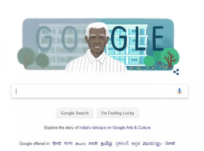 Google doodle on Govindappa Venkataswamy's birth centenary 