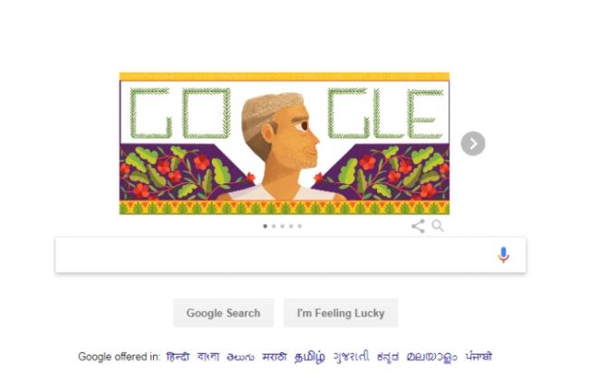 Google doodle on Baba Amte's birth anniversary