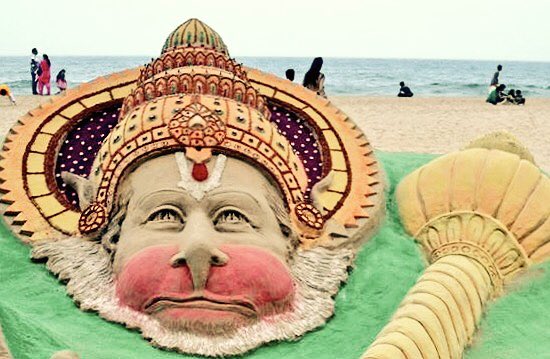 Sudarshan Pattnaik creates special sand art to wish people on Hanuman Jayanti