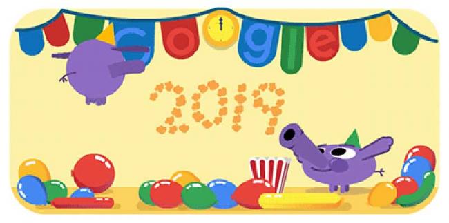 Google ushers in new year with an adorable doodle
